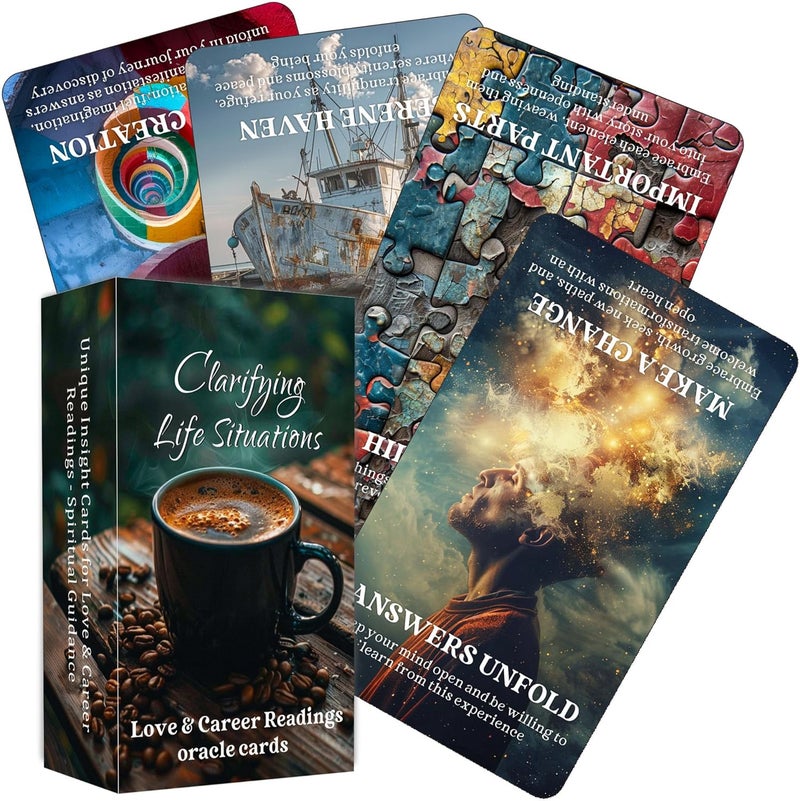 DPEHAKMK Clarifying Life Situations Oracle Cards, Love and Career Oracle Deck for Beginners, Cover All Areas in Life, Love, Spiritual Journey, and Career - Image 1
